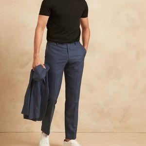 Mens Navy Suit Trousers